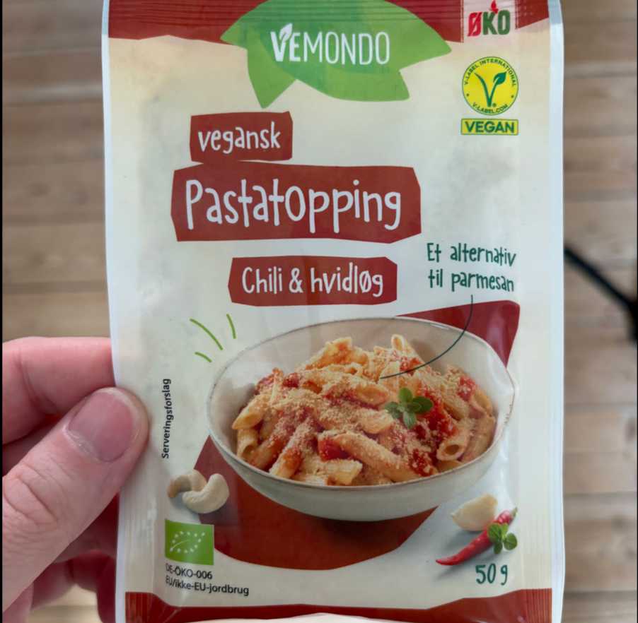 Pastatopping Chili & Hvidløg - Parmesan Alternativ