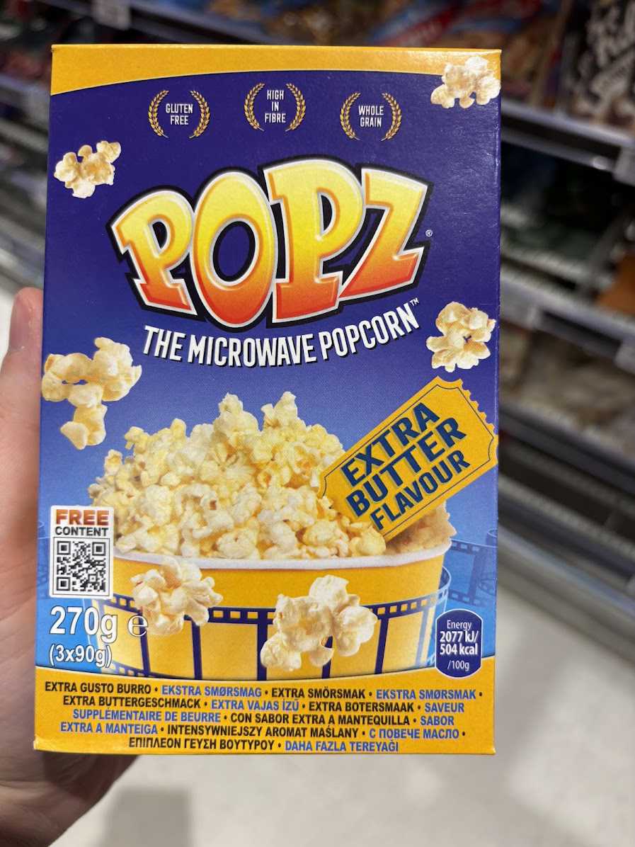 Popcorn med Ekstra Smørsmag