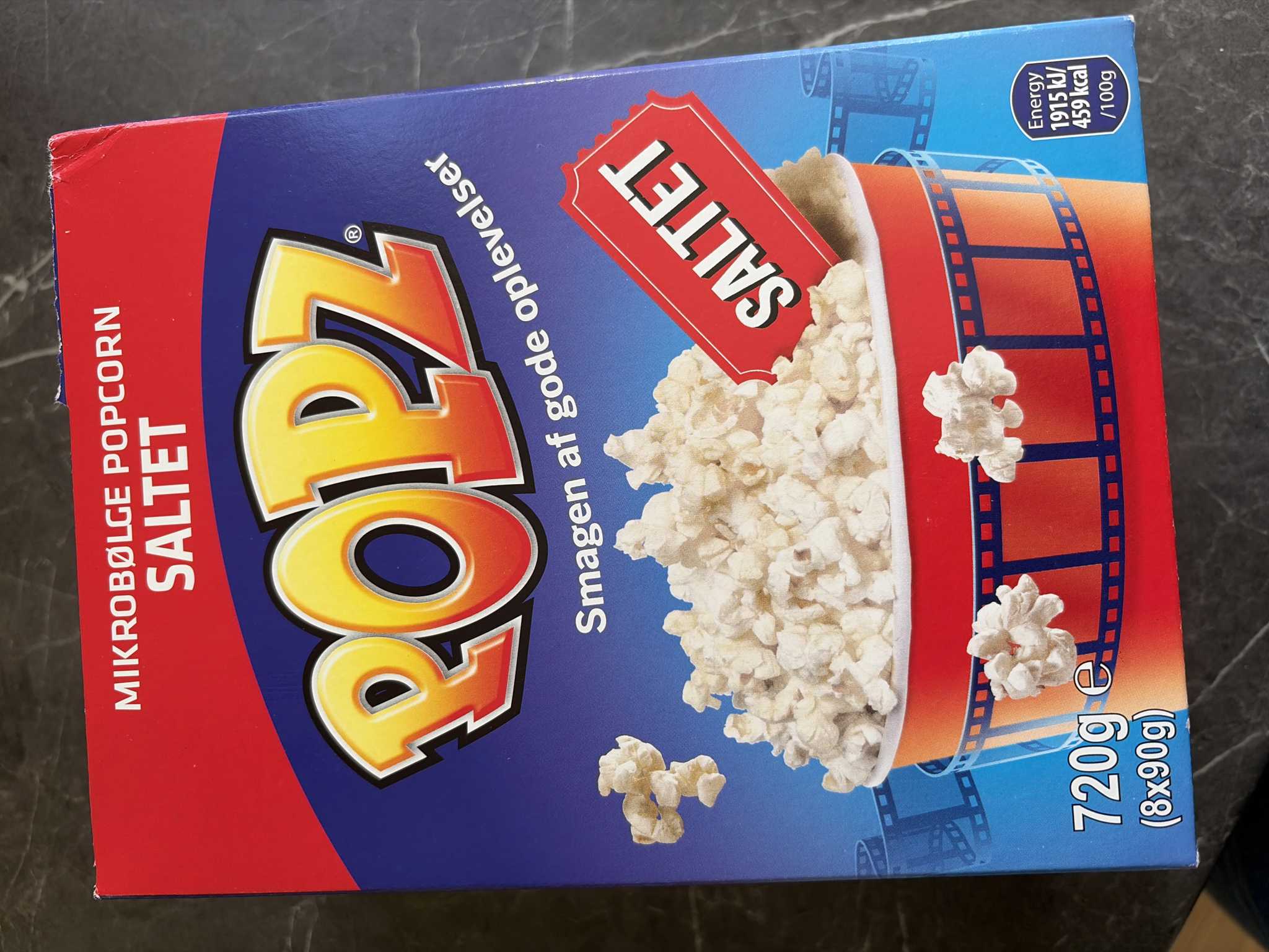Mikrobølge popcorn saltet